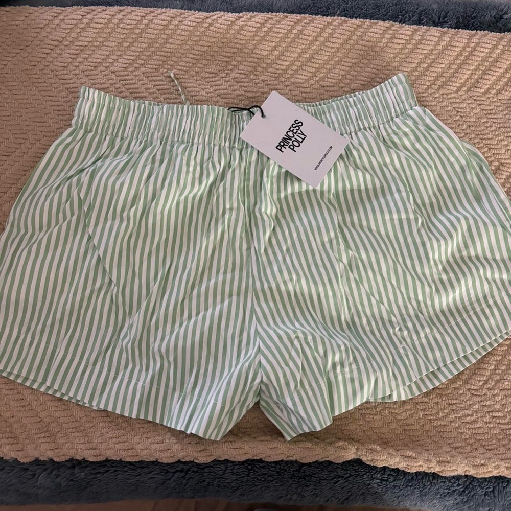 Princess Polly Poplin Striped Shorts